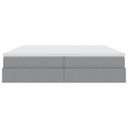 Opbergbed met matras Lichtgrijs 200 x 200 cm Polyester