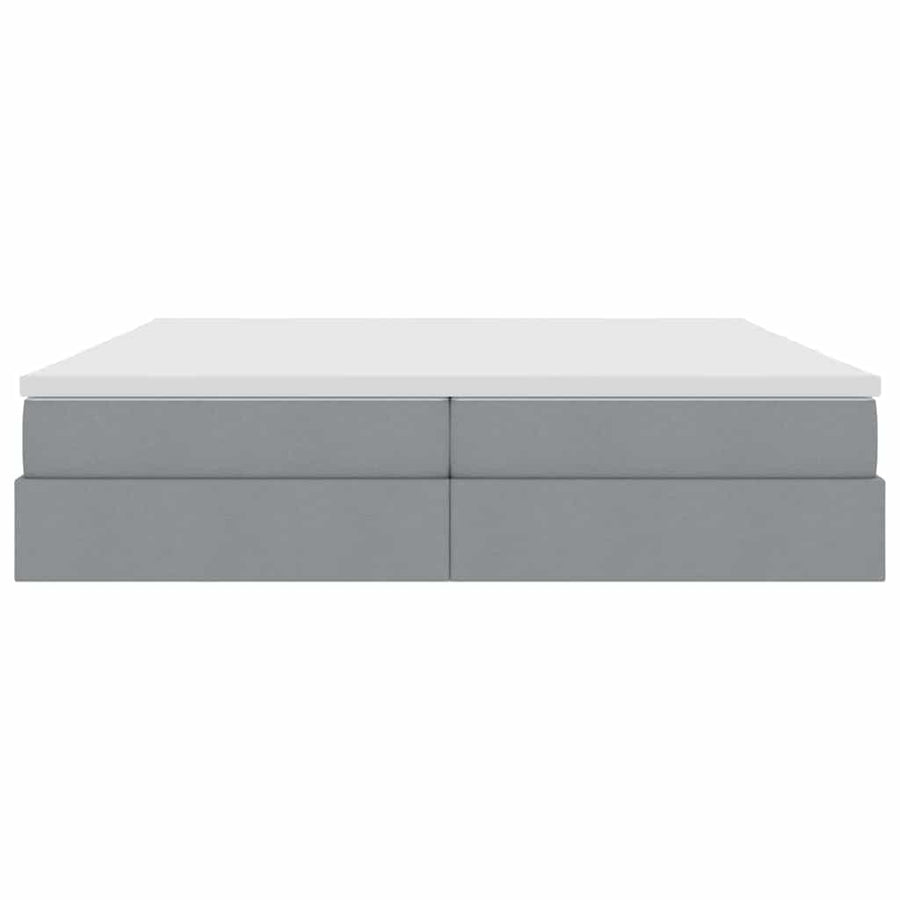 Opbergbed met matras Lichtgrijs 200 x 200 cm Polyester