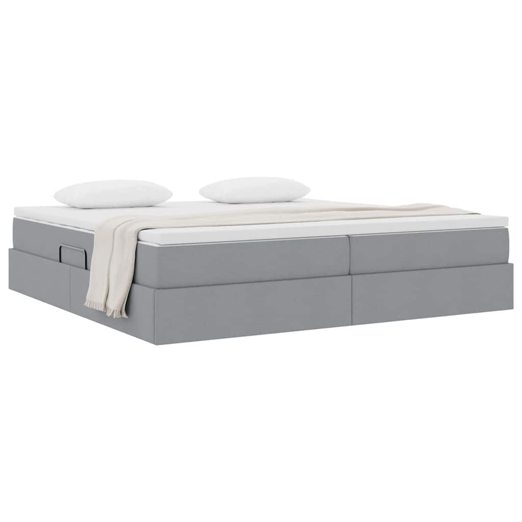 Opbergbed met matras Lichtgrijs 200 x 200 cm Polyester