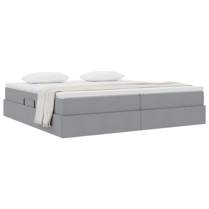 Opbergbed met matras Lichtgrijs 200 x 200 cm Polyester