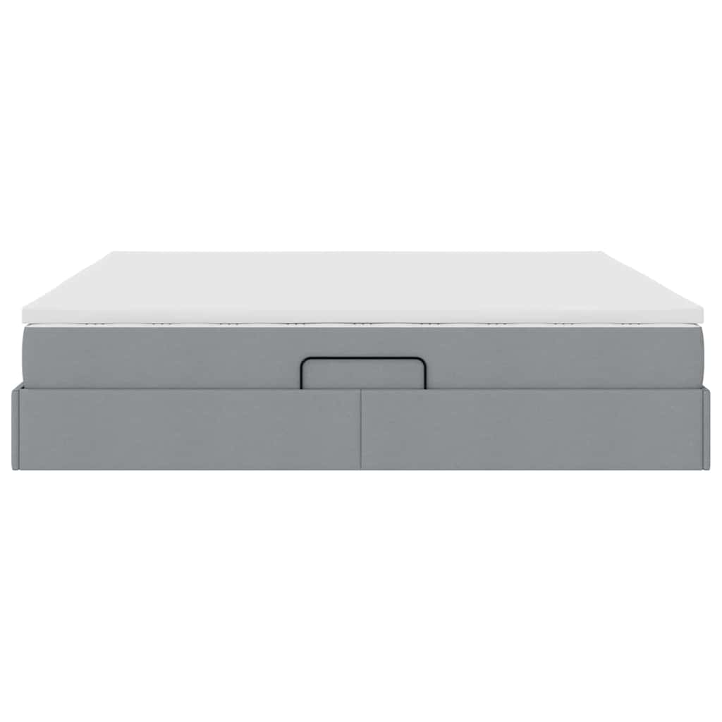 Opbergbed met matras Lichtgrijs 200 x 200 cm Polyester