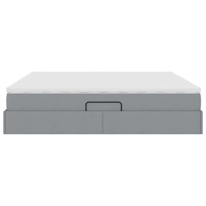 Opbergbed met matras Lichtgrijs 200 x 200 cm Polyester