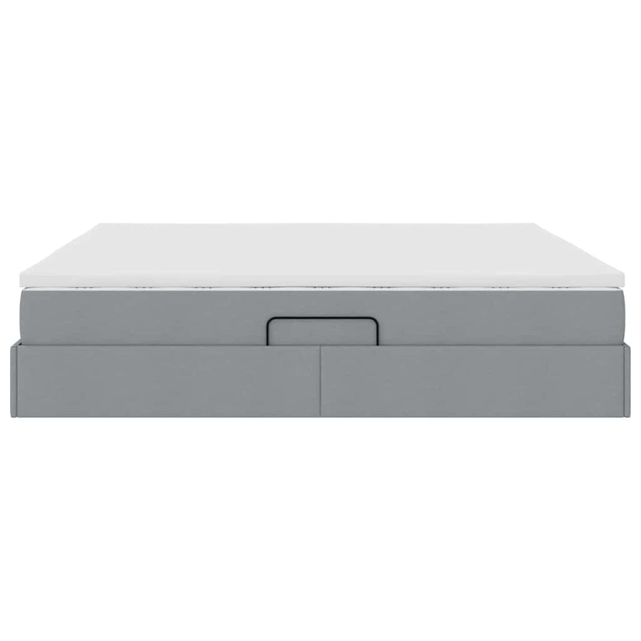 Opbergbed met matras Lichtgrijs 200 x 200 cm Polyester
