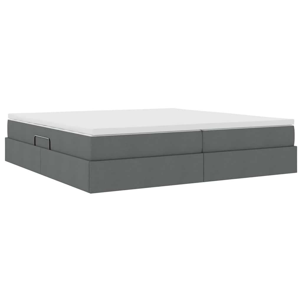 Opbergbed met matras Donkergrijs 200 x 200 cm Polyester