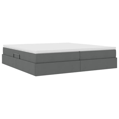 Opbergbed met matras Donkergrijs 200 x 200 cm Polyester