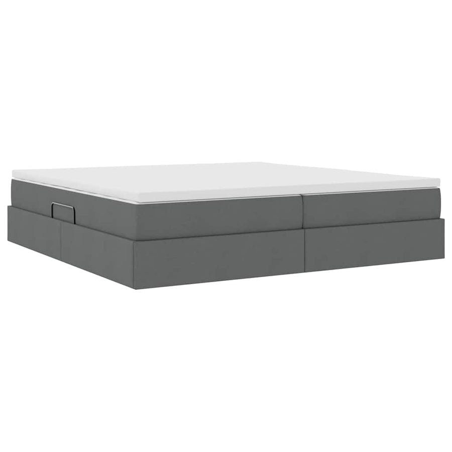 Opbergbed met matras Donkergrijs 200 x 200 cm Polyester