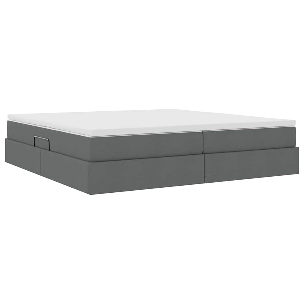 Opbergbed met matras Donkergrijs 200 x 200 cm Polyester