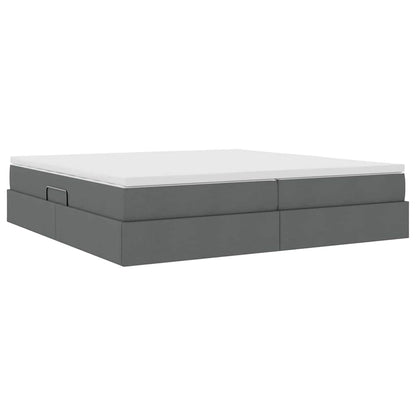 Opbergbed met matras Donkergrijs 200 x 200 cm Polyester