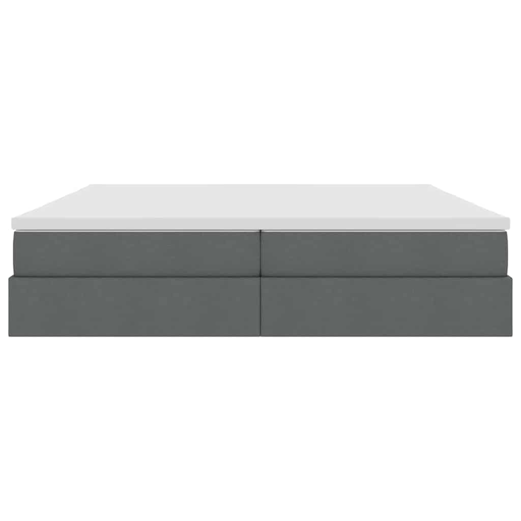 Opbergbed met matras Donkergrijs 200 x 200 cm Polyester