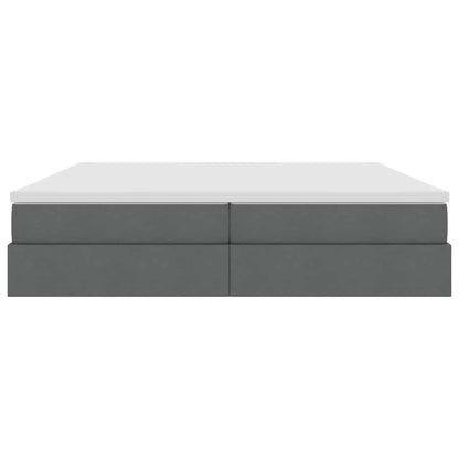 Opbergbed met matras Donkergrijs 200 x 200 cm Polyester