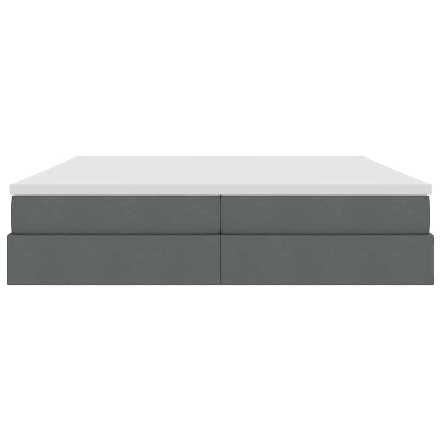 Opbergbed met matras Donkergrijs 200 x 200 cm Polyester