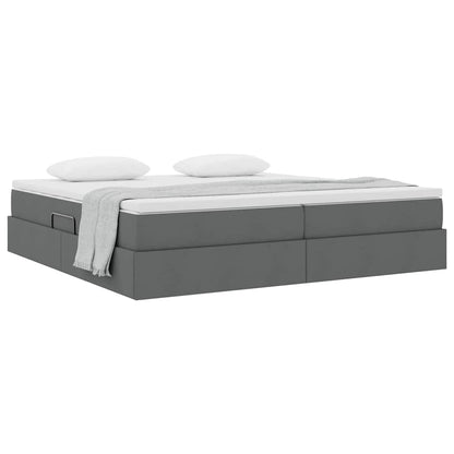 Opbergbed met matras Donkergrijs 200 x 200 cm Polyester