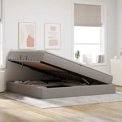 Opbergbed met matras met matras Taupe 200 x 200 cm Polyester