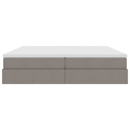 Opbergbed met matras met matras Taupe 200 x 200 cm Polyester