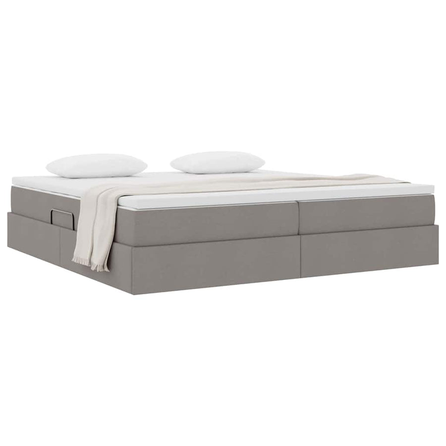 Opbergbed met matras met matras Taupe 200 x 200 cm Polyester