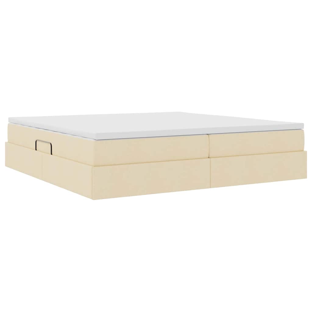Opslag bed met matras met matras Crème 200 x 200 cm Polyester