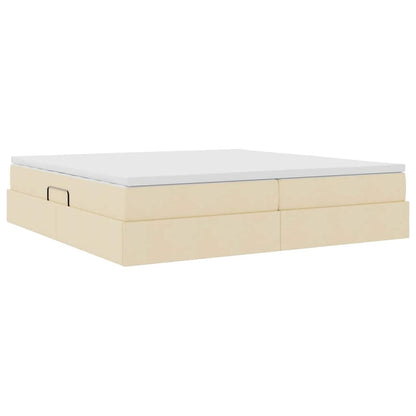 Opslag bed met matras met matras Crème 200 x 200 cm Polyester