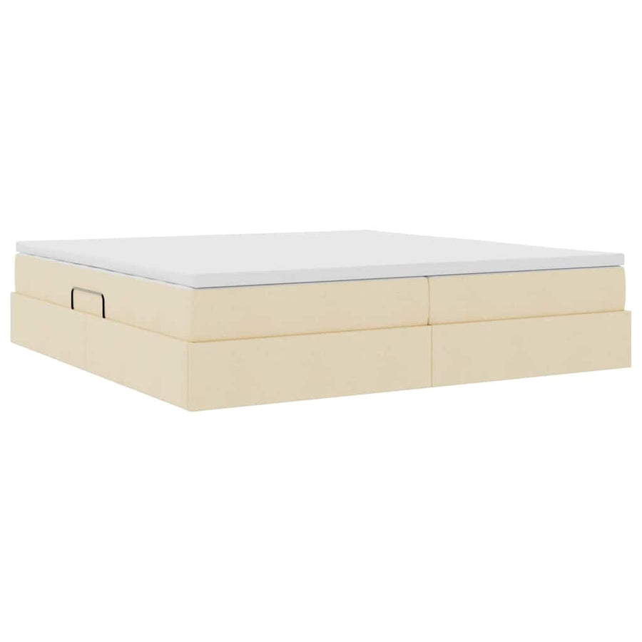 Opslag bed met matras met matras Crème 200 x 200 cm Polyester
