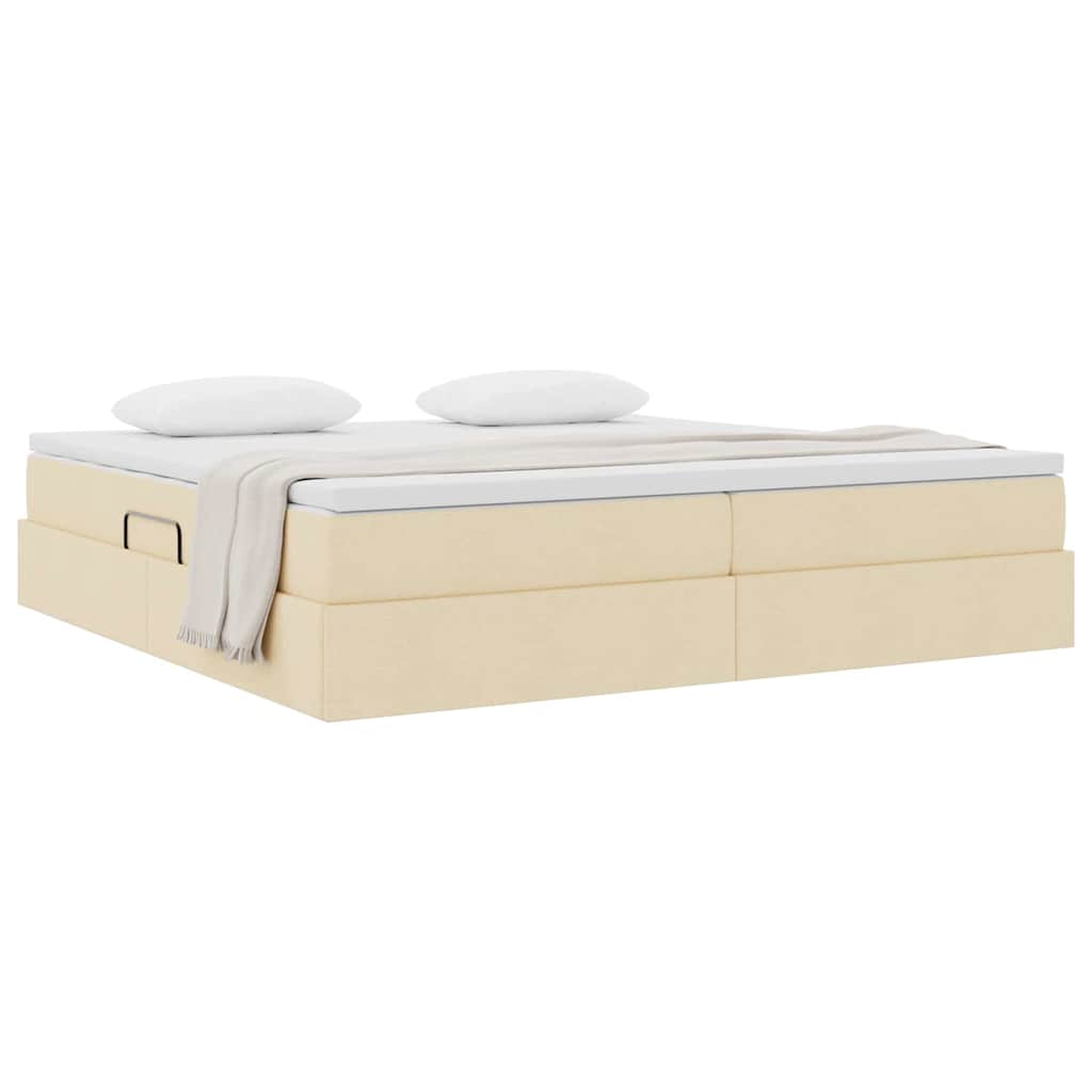 Opslag bed met matras met matras Crème 200 x 200 cm Polyester