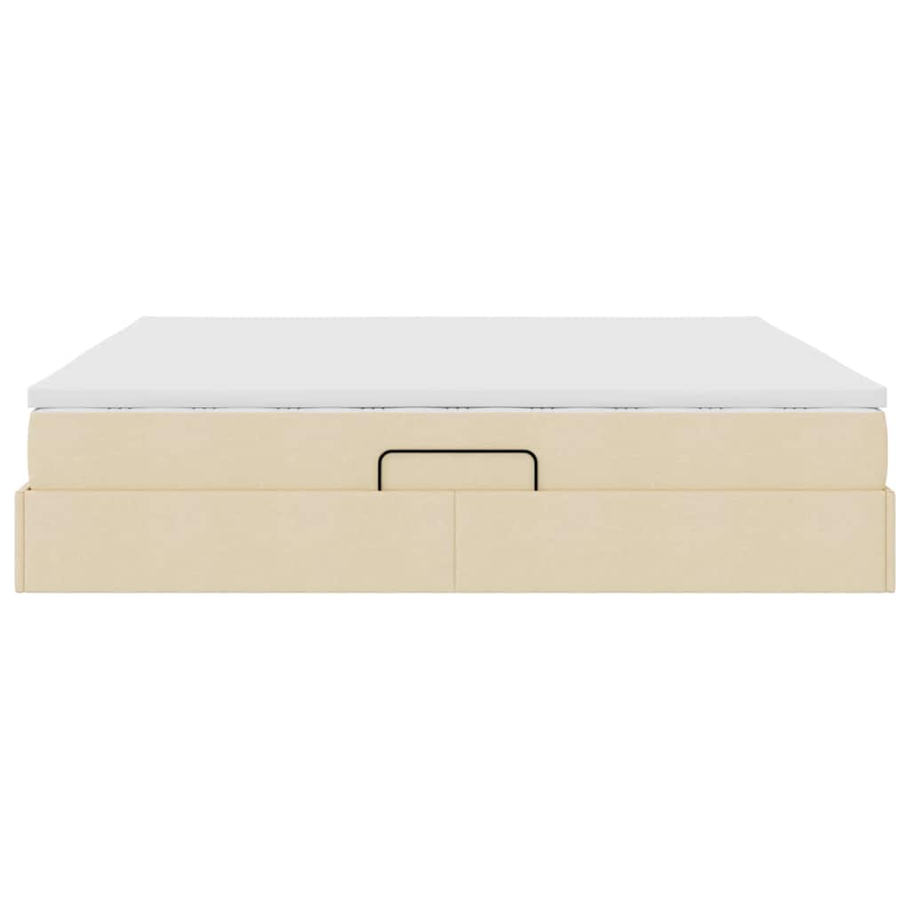 Opslag bed met matras met matras Crème 200 x 200 cm Polyester