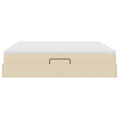 Opslag bed met matras met matras Crème 200 x 200 cm Polyester