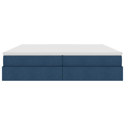 Opbergbed met matras met matras Blauw 200 x 200 cm Polyester