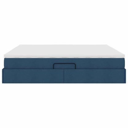 Opbergbed met matras met matras Blauw 200 x 200 cm Polyester