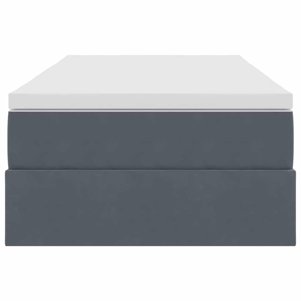 Opbergbed met matras met matras Donkergrijs 90 x 190 cm Fluweel
