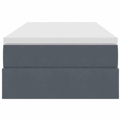 Opbergbed met matras met matras Donkergrijs 90 x 190 cm Fluweel