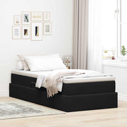 Opbergbed met matras 90x190 cm zwart fluweel