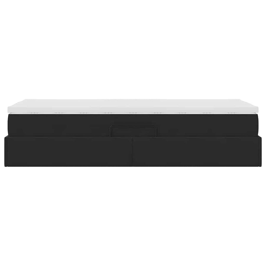 Opbergbed met matras met matras Zwart 90 x 190 cm Fluweel