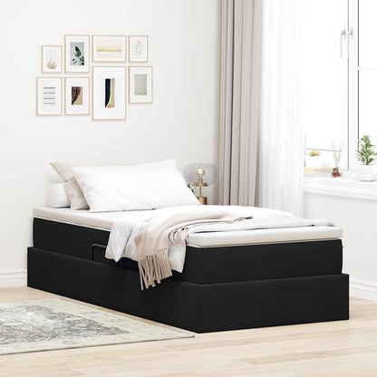 Opbergbed met matras met matras Zwart 90 x 200 cm Fluweel