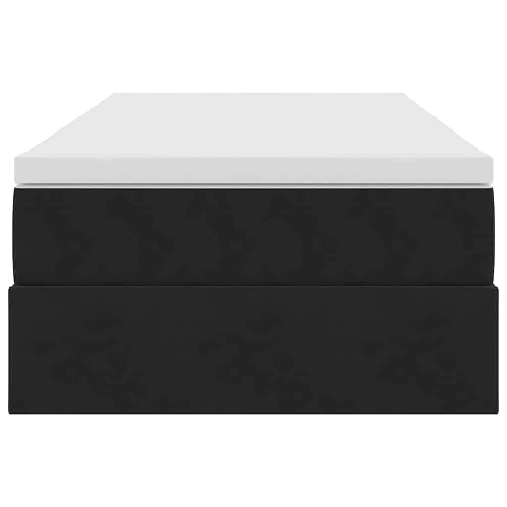 Opbergbed met matras met matras Zwart 90 x 200 cm Fluweel