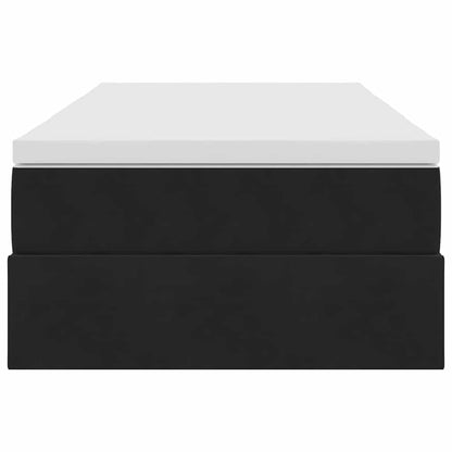 Opbergbed met matras met matras Zwart 90 x 200 cm Fluweel