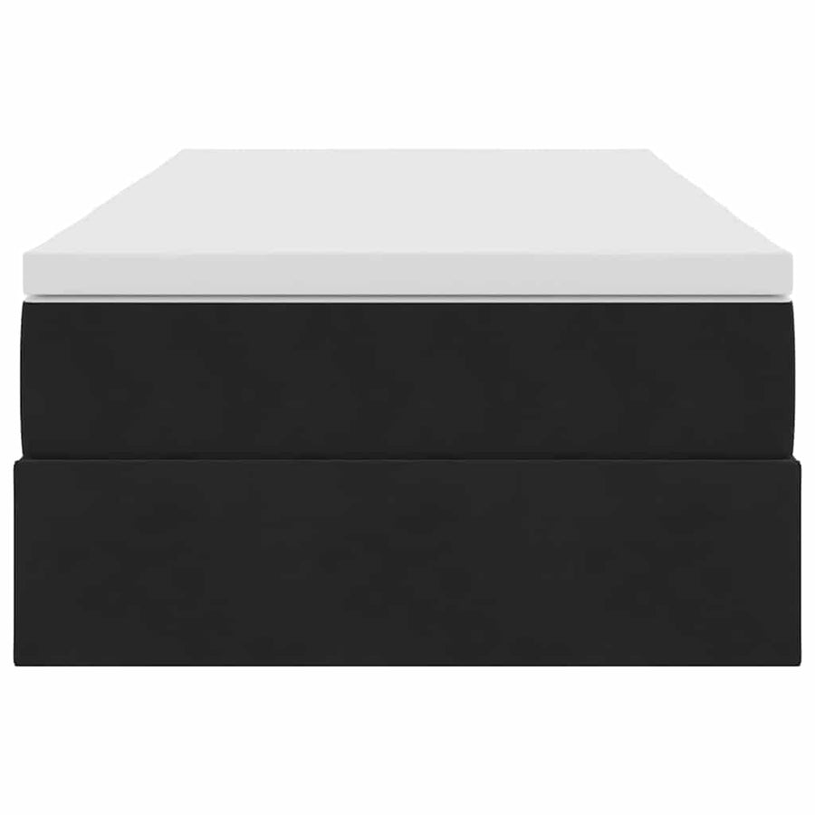 Opbergbed met matras met matras Zwart 90 x 200 cm Fluweel