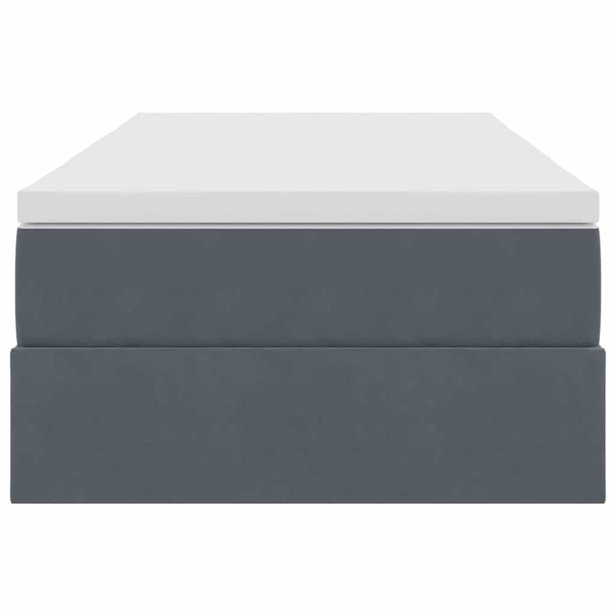 Opbergbed met matras Donkergrijs 100 x 200 cm Fluweel