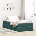 Storage Bed with Mattress Dark Green 100 x 200 cm Velvet