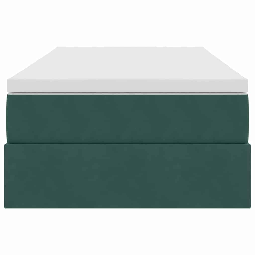 Opbergbed met matras Donkergroen 100 x 200 cm Fluweel