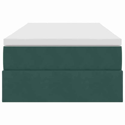 Opbergbed met matras Donkergroen 100 x 200 cm Fluweel