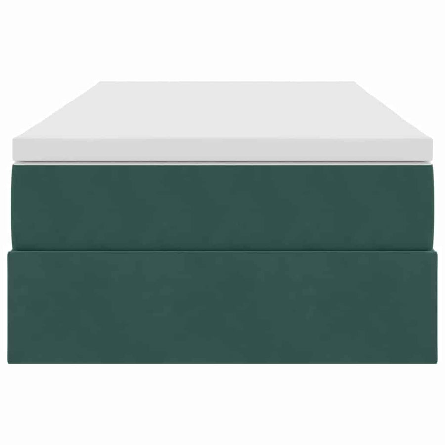 Opbergbed met matras Donkergroen 100 x 200 cm Fluweel