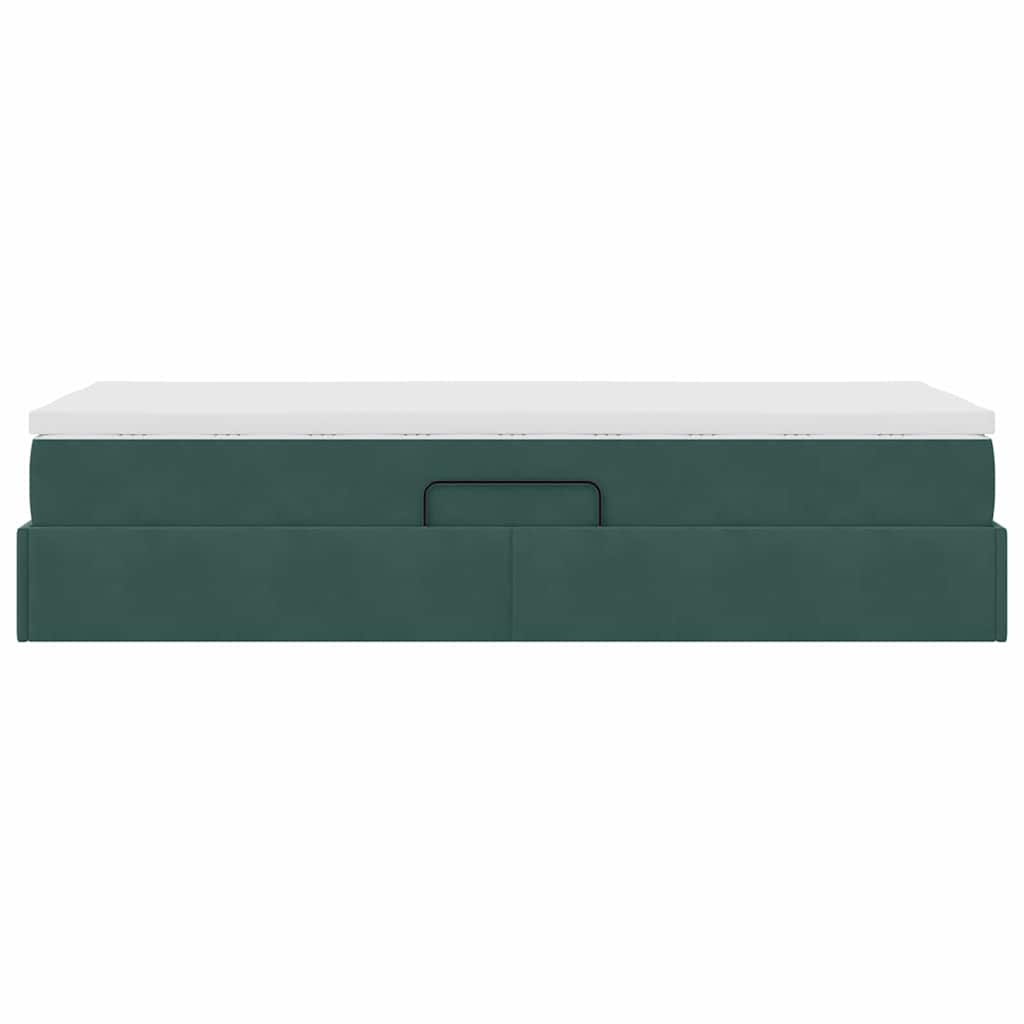 Opbergbed met matras Donkergroen 100 x 200 cm Fluweel