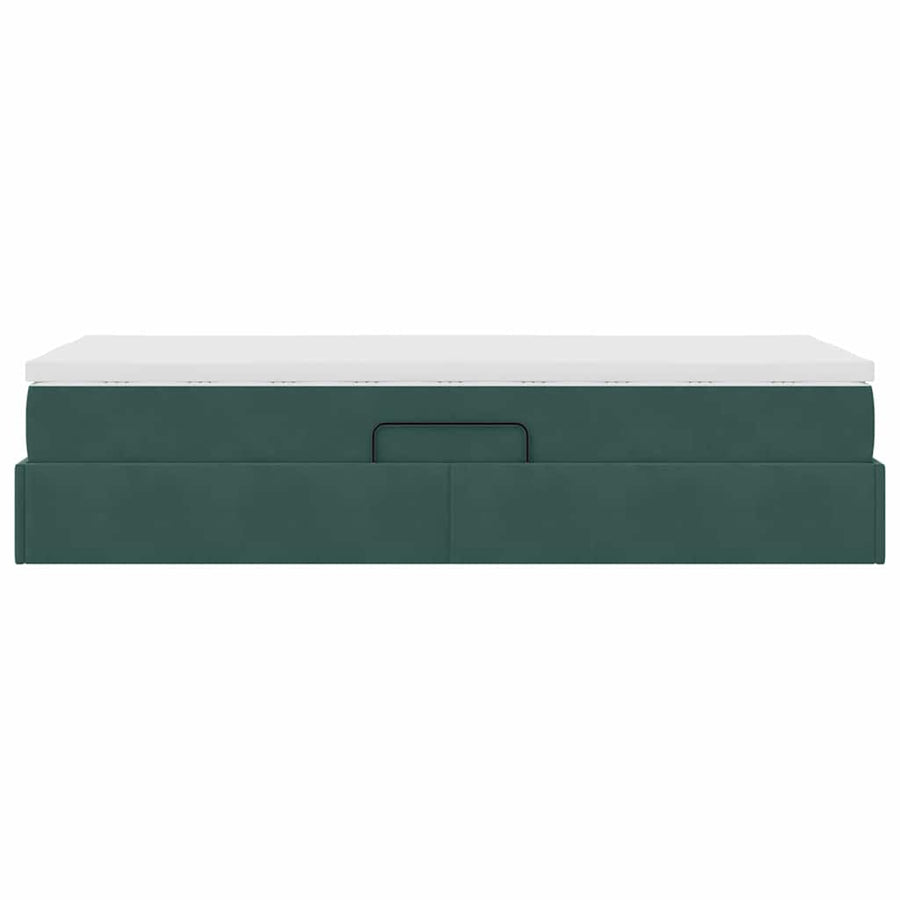 Opbergbed met matras Donkergroen 100 x 200 cm Fluweel