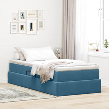 Opbergbed met matras Donkerblauw 100 x 200 cm Fluweel