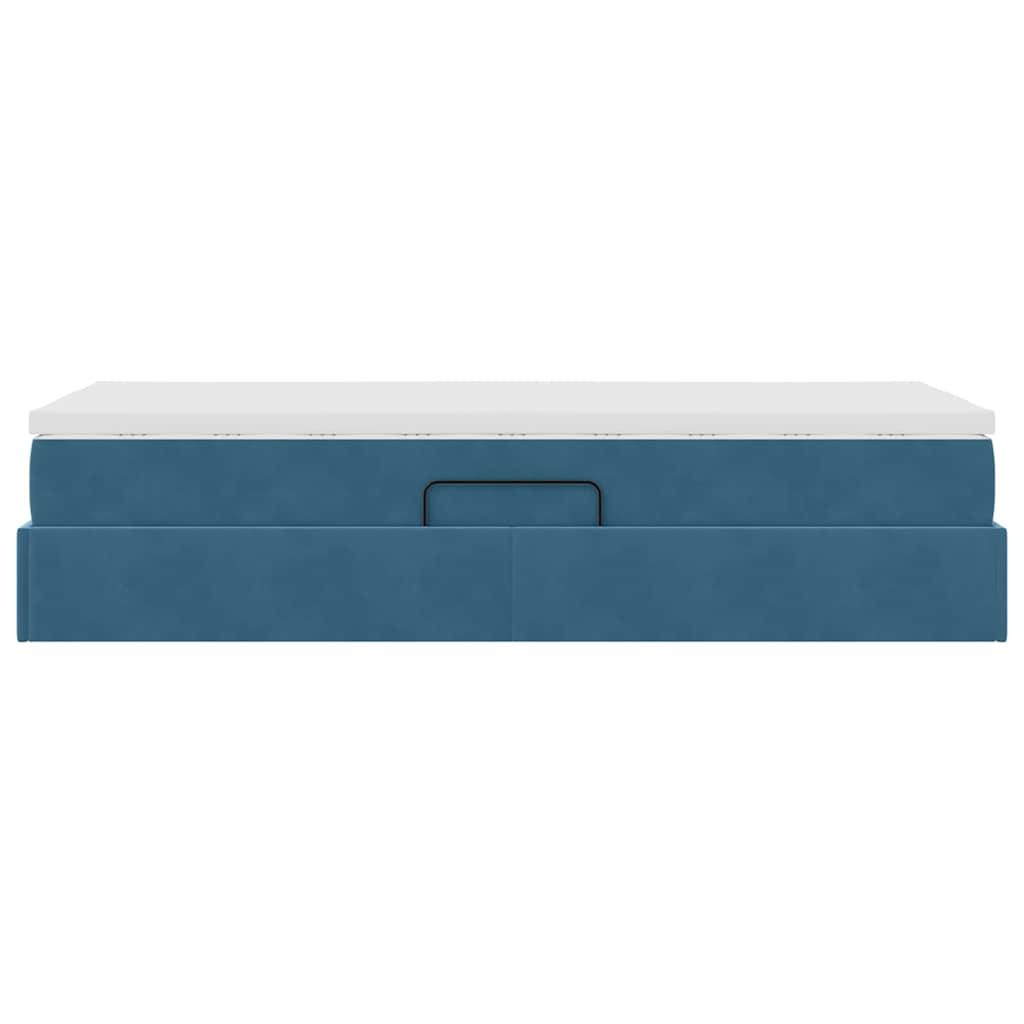 Opbergbed met matras Donkerblauw 100 x 200 cm Fluweel