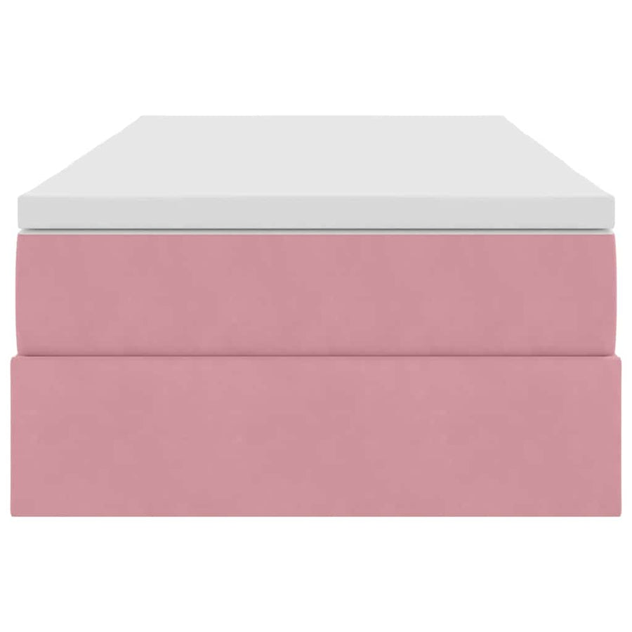 Opbergbed met matras met matras Roze 100 x 200 cm Fluweel
