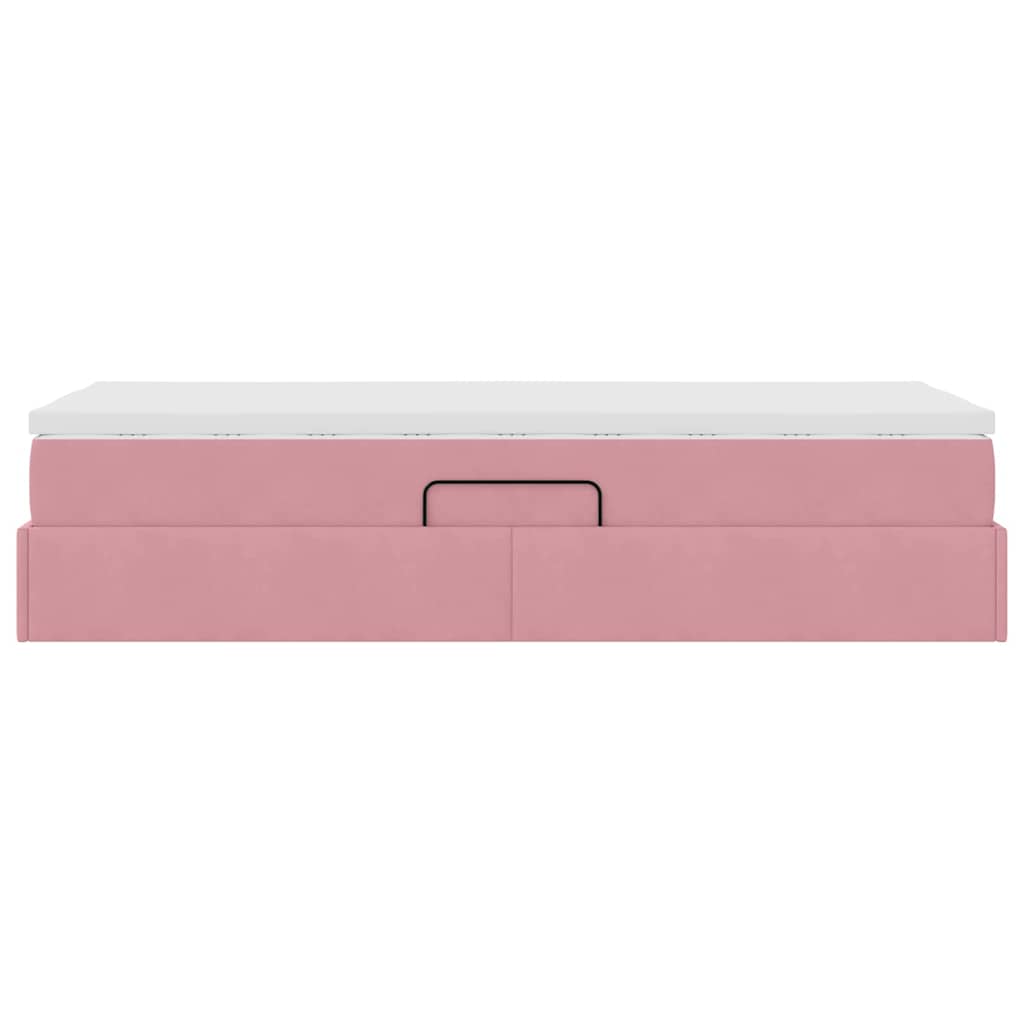Opbergbed met matras met matras Roze 100 x 200 cm Fluweel
