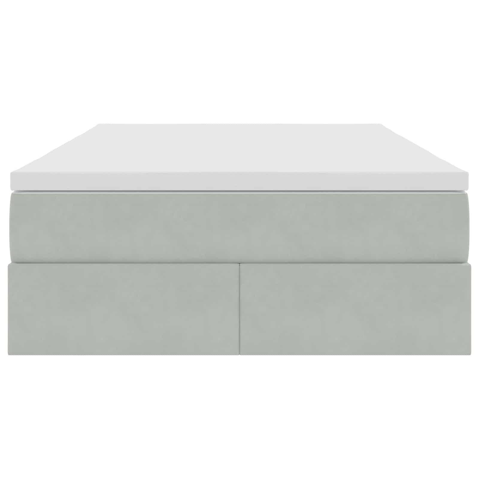 Opbergbed met matras met matras Lichtgrijs 120 x 190 cm Fluweel