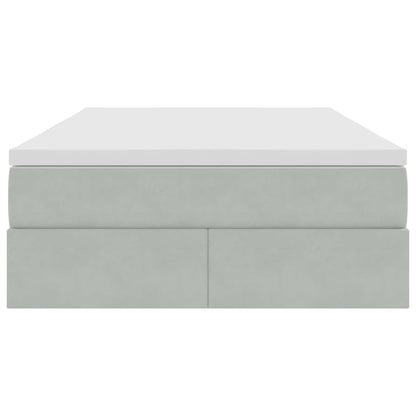 Opbergbed met matras met matras Lichtgrijs 120 x 190 cm Fluweel