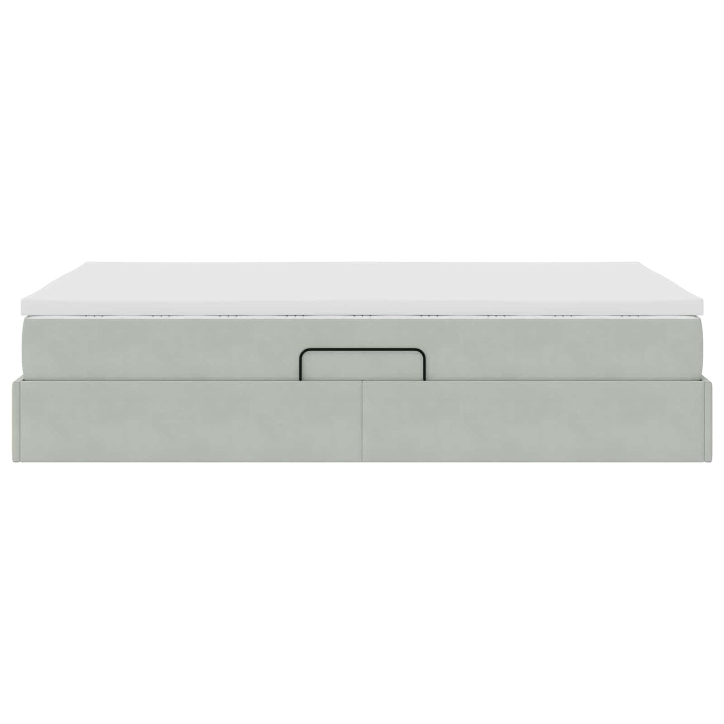 Opbergbed met matras met matras Lichtgrijs 120 x 190 cm Fluweel