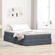 Opbergbed 120x190 cm donkergrijs fluweel